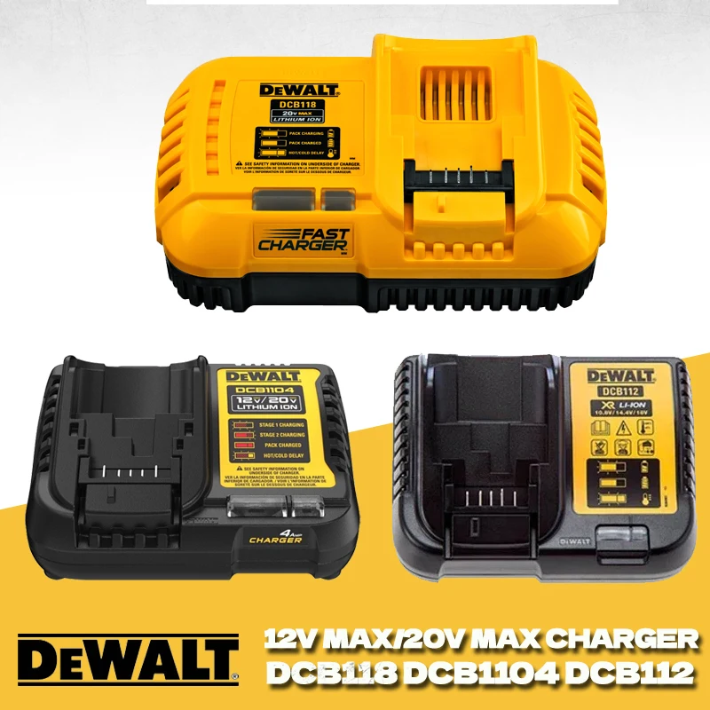 DEWALT DCB118 DCB1104 DCB112 FLEXVOLT 20V MAX Charger Lithium-Ion Battery Charger 220V Rapid Charge Fan Cooled Fast Charger