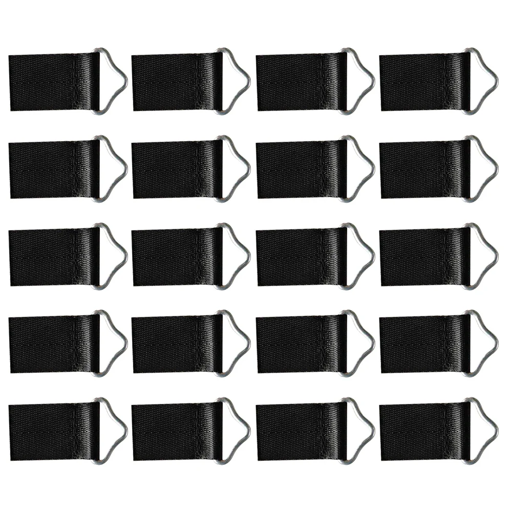 

20pcs Trampoline Triangle Ring Buckle Jumping Bed Tighten Strap Durable Nylon Webbing For Safe Outdoor Bounce Play