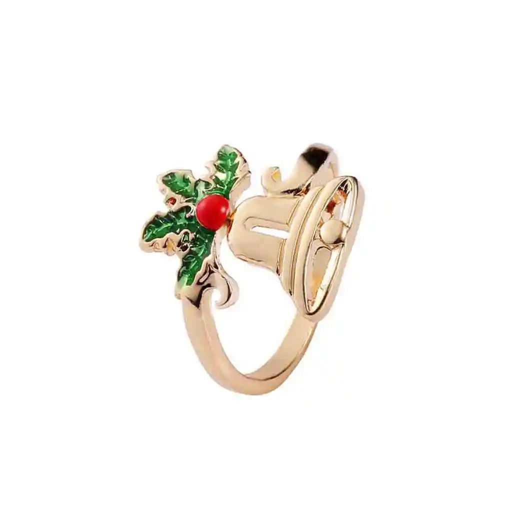 Christams Bell Deer Snowflake Old Man Drop Oil Ring Alloy Women Jewelry Anniversary Birthday Christmas Gift