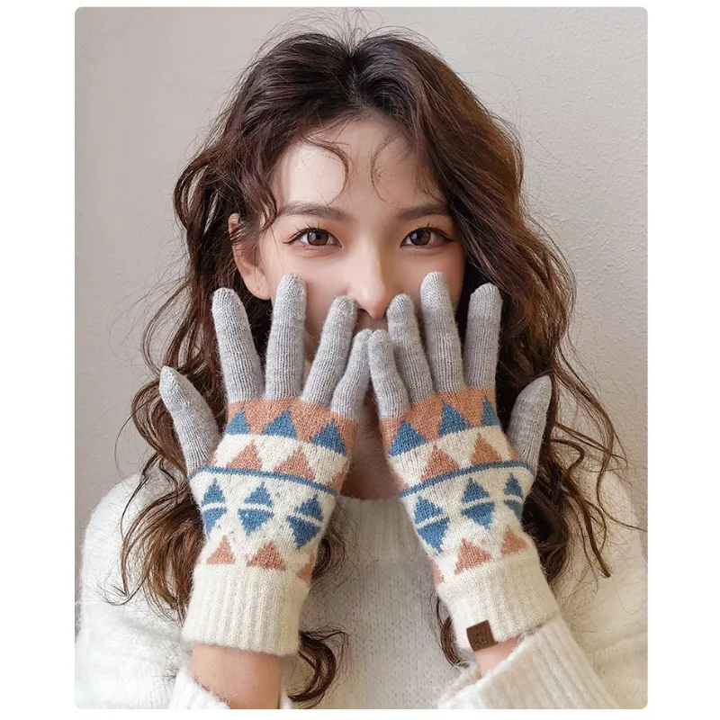 أفضل بيع قفازات حرارية سميكة مبطنة بالصوف شتاء دافئ محبوك متعدد الأنماط قفازات واقية للطقس البارد #1