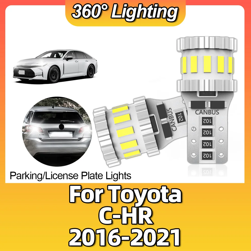 Canbus T10 W5W LED Car 3014 18SMD White Parking Lamp Clearance License Plate Light For Toyota C-HR 2016 2017 2018 2019 2020 2021