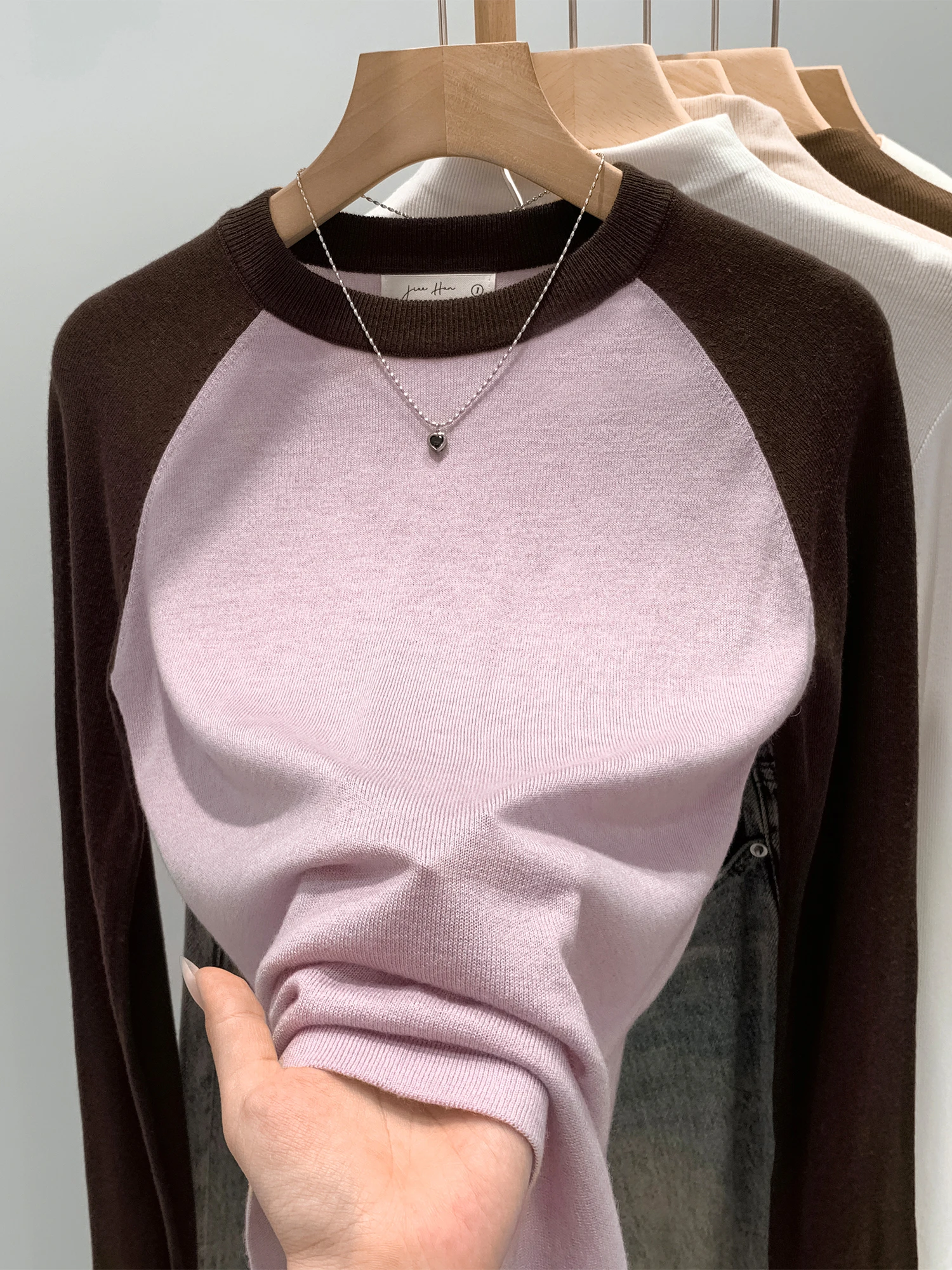 Rosa Farbblock-Langarm-Stricko – Base Layer Top Bewertung und Preis