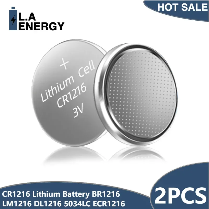 2PCS CR1216 Lithium Button Battery BR1216 LM1216 DL1216 CR 1216 5034LC ECR1216 Coin Cell Watch Batteries for Toy Remote