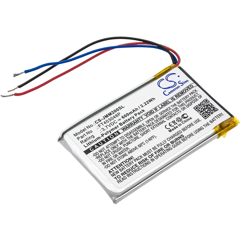 Battery for JBL Micro 2,Micro II,Clip,Clip+,Clip plus PN:FT403048P (600mAh) 3.7V