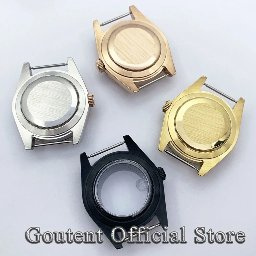 Goutent 36mm 39mm Silver Gold Sapphire Crystal Watch Case Fit NH35 NH36 ETA2836 2824 PT5000 DG2813 3804 Miyota8215 821A Movement