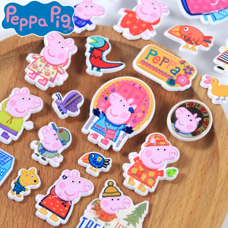 かわいいペッパピッグ 3d ステッカーアニメ漫画子供幼稚園アクセサリーベビー教育手作り装飾ステッカー Gifys