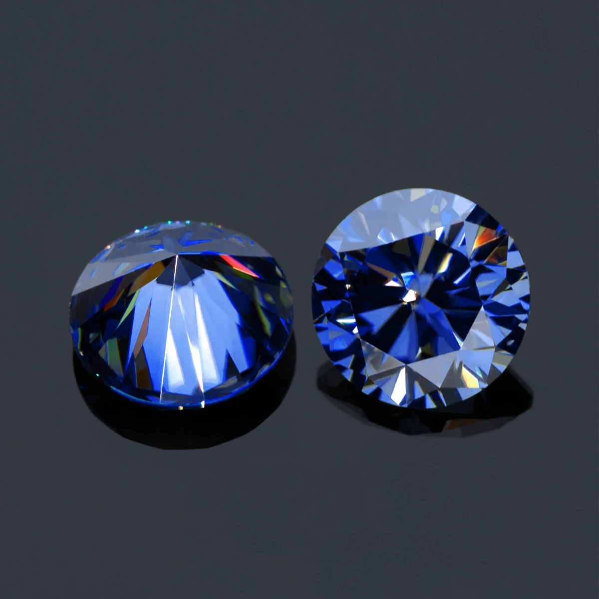 Round Cut 0.1ct to 6ct Natural Moissanite Stones Royal Blue Loose Gems Pass Diamond Test For Jewelry  Gemstones With Certificate