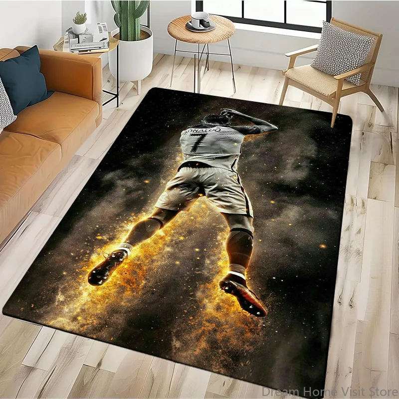 15 Size Goat Football Star R-Ronaldo Cartoon Carpet Rug for Bedroom Living Room Sofa Home Doormat Decor,Large Non-slip Floor Mat - view 5