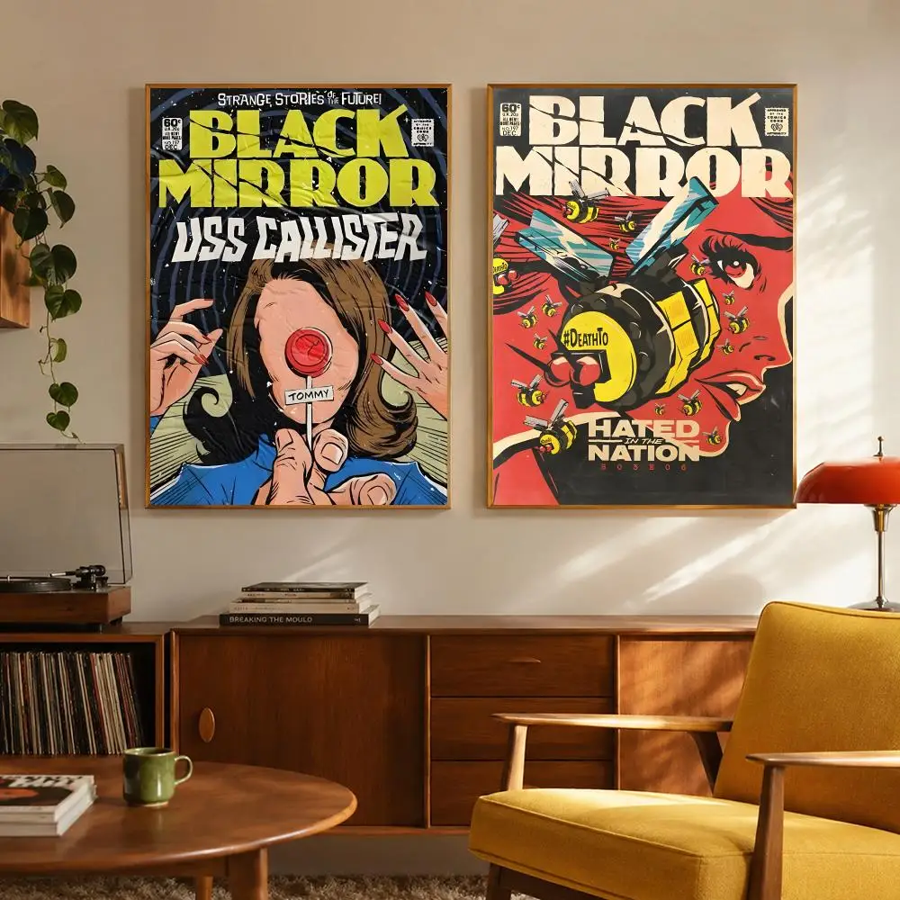 Sci-Fi Series Black Mirror Poster Digital Solvent Print Waterproof PP Fade-Resistant Wall Art Room Decor Gift