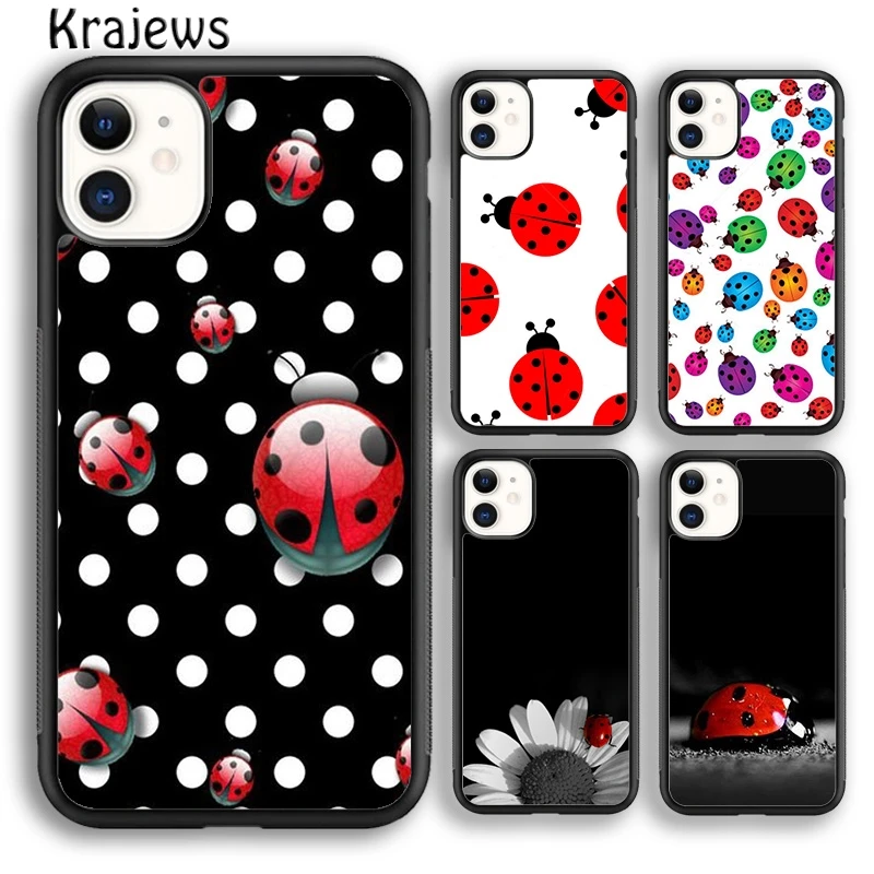 Krajews 11 Colorful Ladybugs Phone Case Cover For iPhone 16 15 14 plus XS XR 11 12 mini 13 pro max coque Shell Fundas