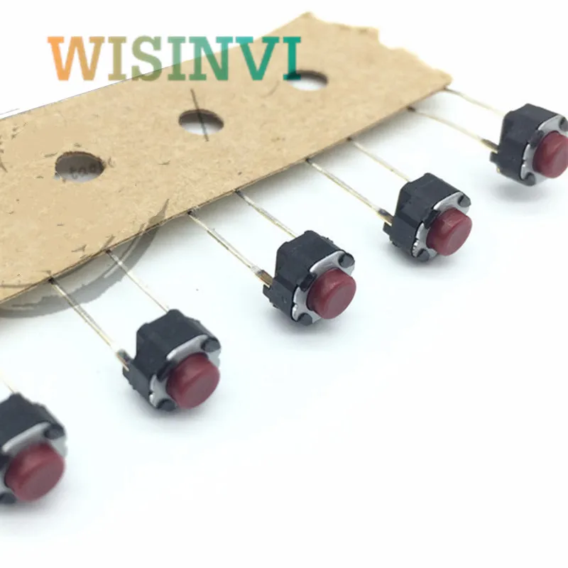 100PCS EVQ11G05R touch switch 6*6*5 2pin red head touch of a button 6×6×5 2P touch switch ORIGINAL