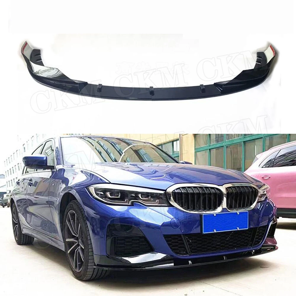 

CKMUUER Front Bumper Lip Chin Spoiler Side Splitters Cover For BMW 3 Series G20 2019 2020 ABS Black Lip Body Kits Accessories