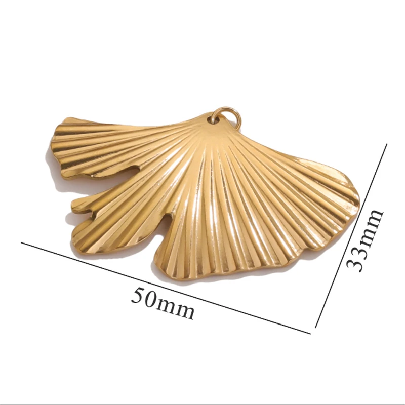 20Pcs/Lot New 18K Gold Plated Stainless Steel Geometric Heart Fan Charms for DIY Pendant Ornament Jewelry Findings Accessories