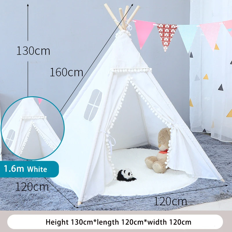 Tente pour enfants, maison de jeu 1.35m /1.6m, télescope Portable pour enfants, tente de château de princesse d'intérieur, cadeau pour filles