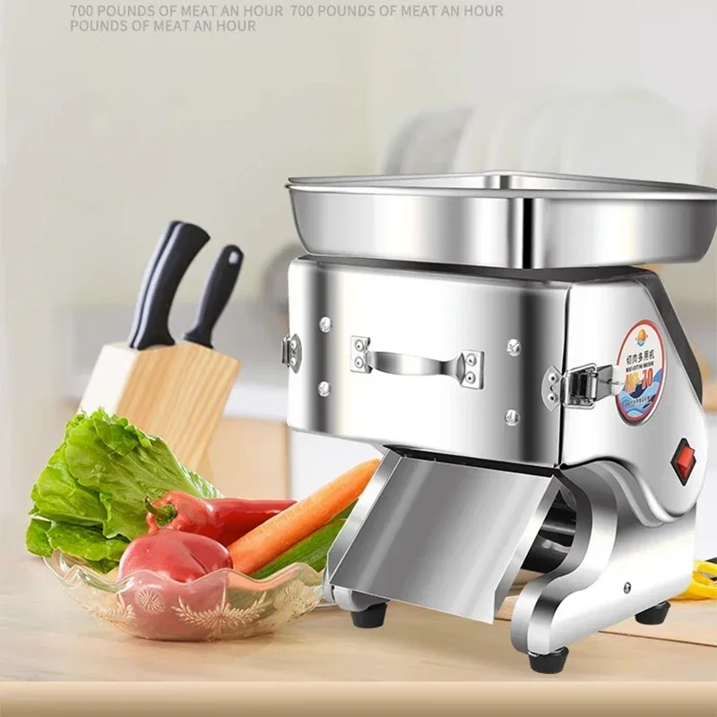 Automatic Meat Slicer Cutter Machine Slicing Chopping Dicing Commercial Desktop Stainless Steel Electric Slicer for Beef Mutton