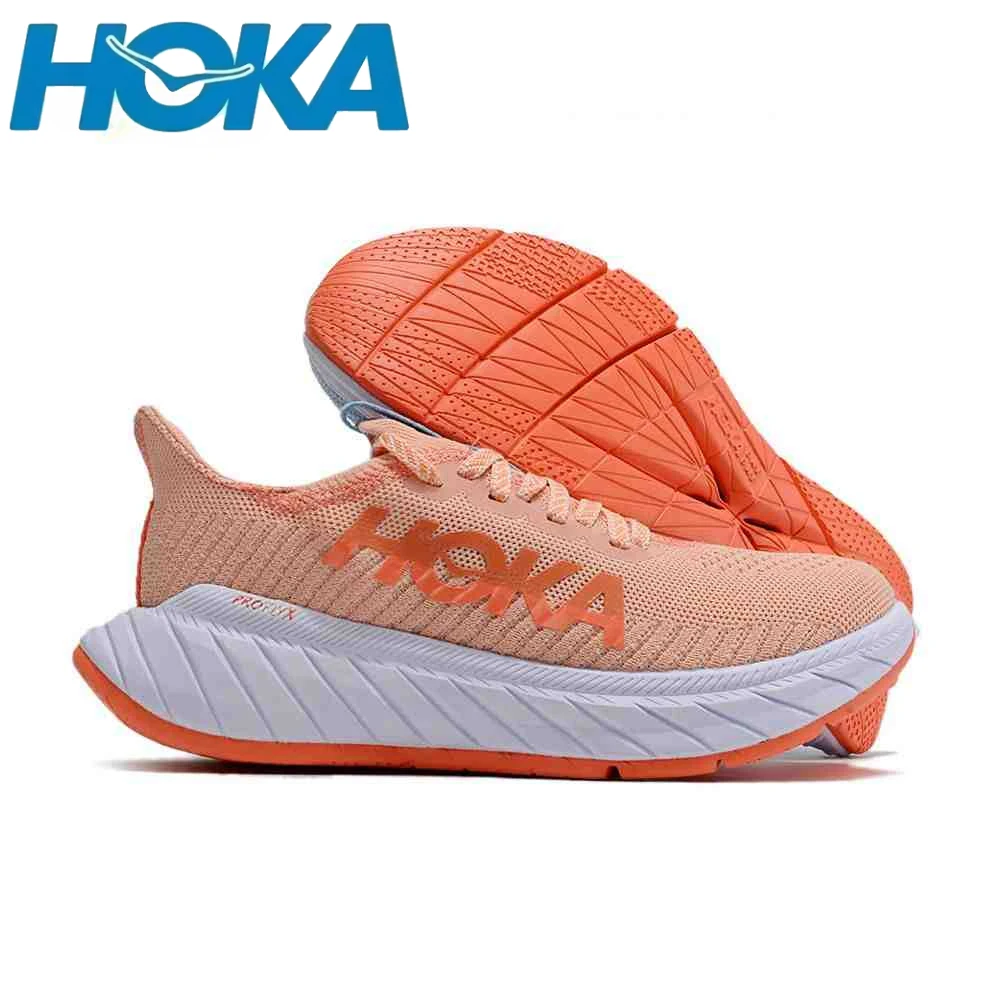 Scarpe da corsa originali Hoka Carbon X3, scarpe sportive da jogging in rete traspirante da uomo, scarpe da corsa in carbonio leggero