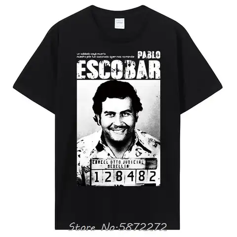 Pablo Escobar T Shirt Weed Mafia Scareface Luciano Capon Men Cotton T-shirt Plus Size Short Sleeve T-Shirt Top Tees Clothing