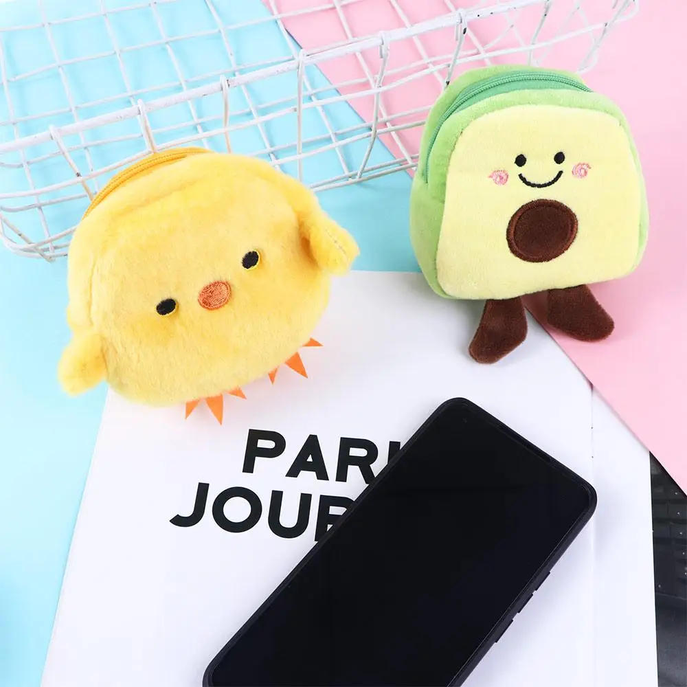 Elegant Children Plush Avocado For Girls Pig Multifunctional Korean Money Bag Zipper Purse Wallets Women Coin Purse Card Holder