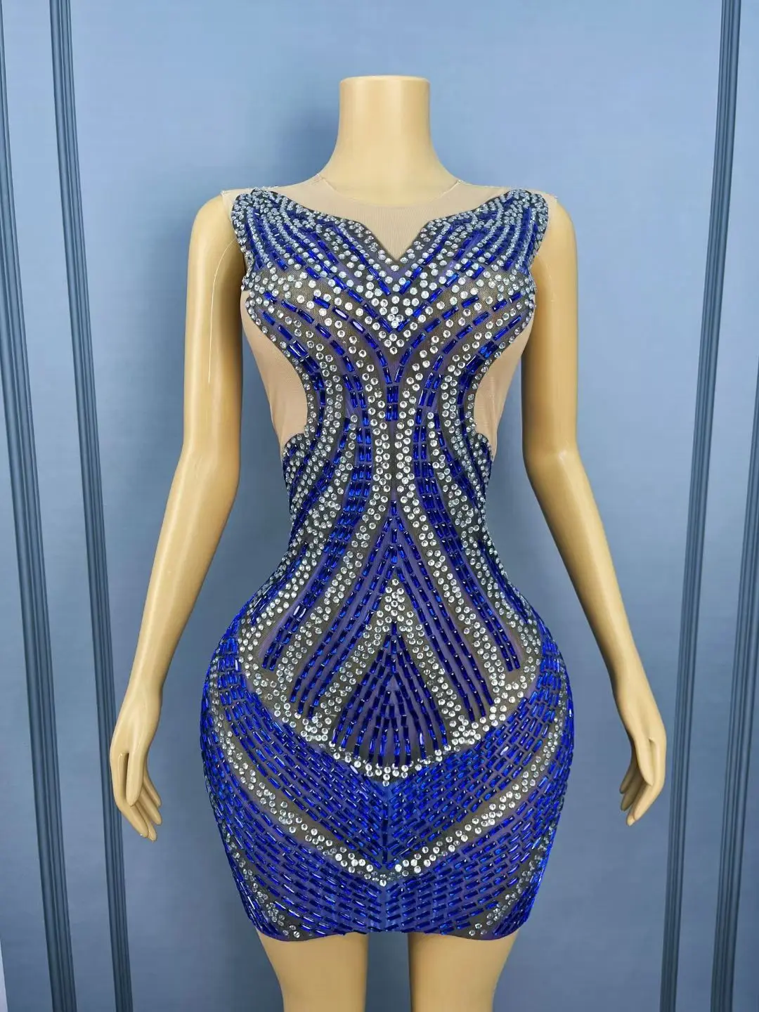 Yelan Luxe Dubai Avondjurk Diamant Perspectief Mesh prom jassen Diner Verjaardag Cocktail Party Jurk Prestaties Jurk