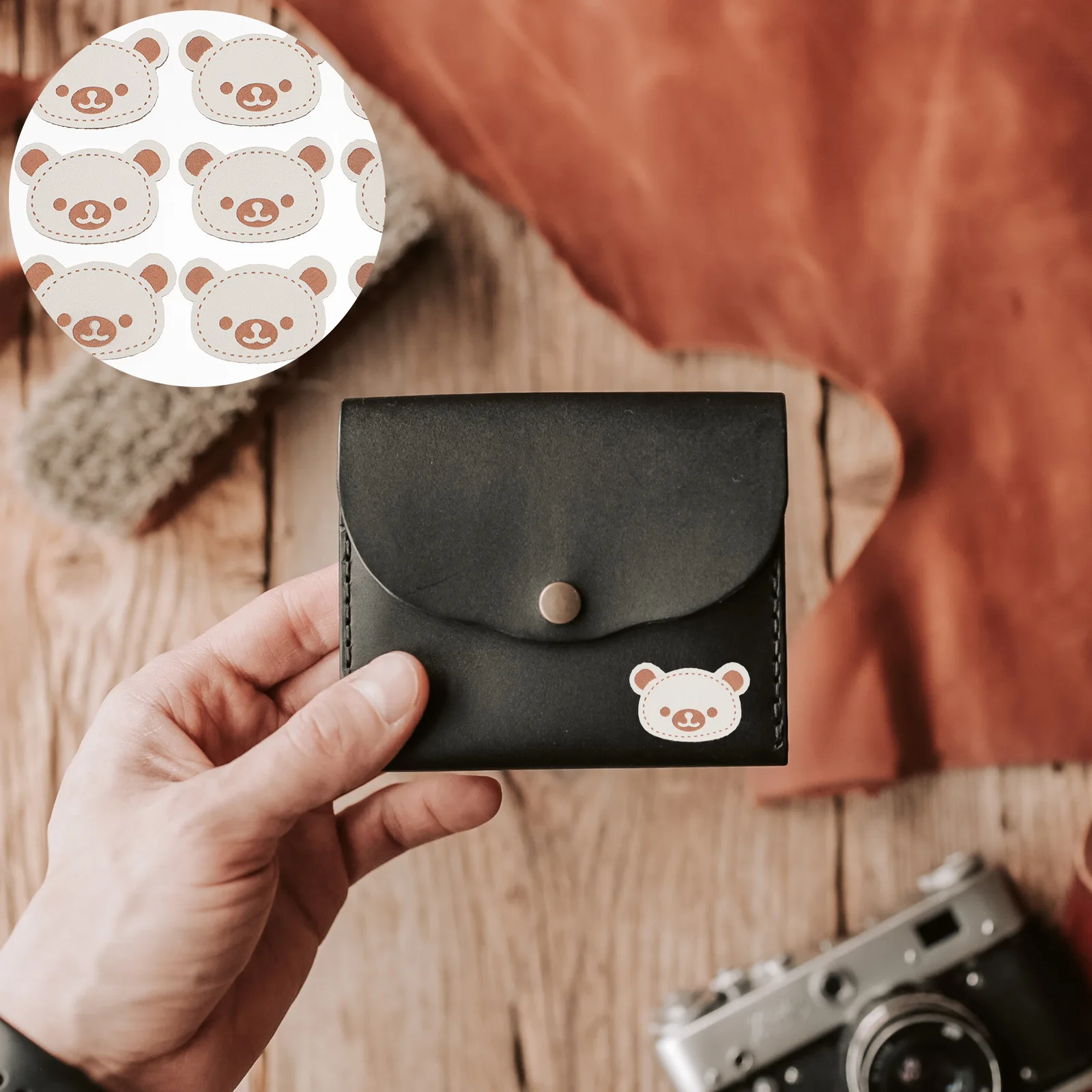 

White PU Child Animal Hat Tags Labels for Sewing Bag Wallet Patchwork Purse Knitting Clothing Accessories Storage Jars