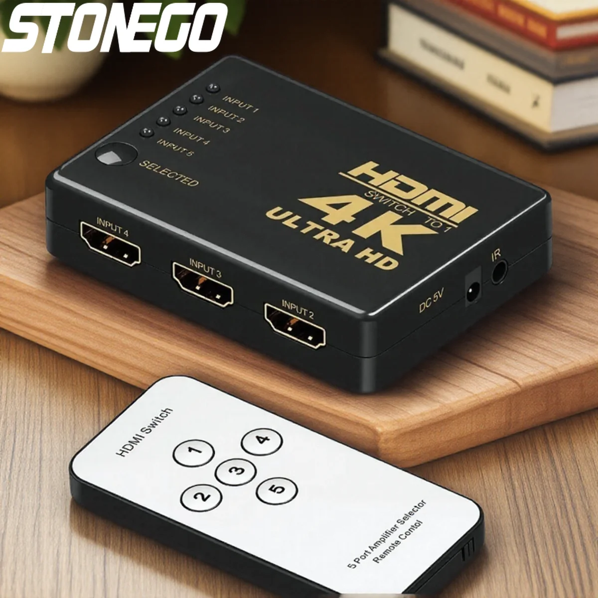 

HDMI-переключатель 5 входов 1 выход, 4K Ultra HD, 1080p Full HD, 3D, с автоматическим переключением, аудио-видео адаптер для ТВ, ПК, ноутбука, устройств потоковой передачи