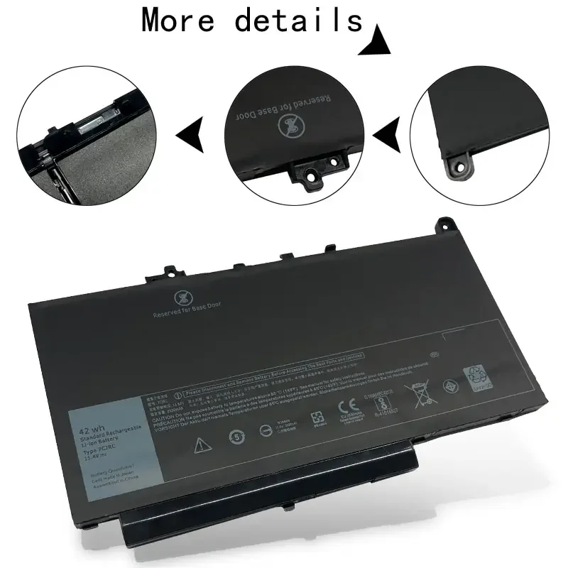 7CJRC Laptop Battery E7470 Series 12 E7270 Battery Original Circuit Board FOR Dell Latitude E7470 E7270 21X15 v6vmn 11.4V 42Wh