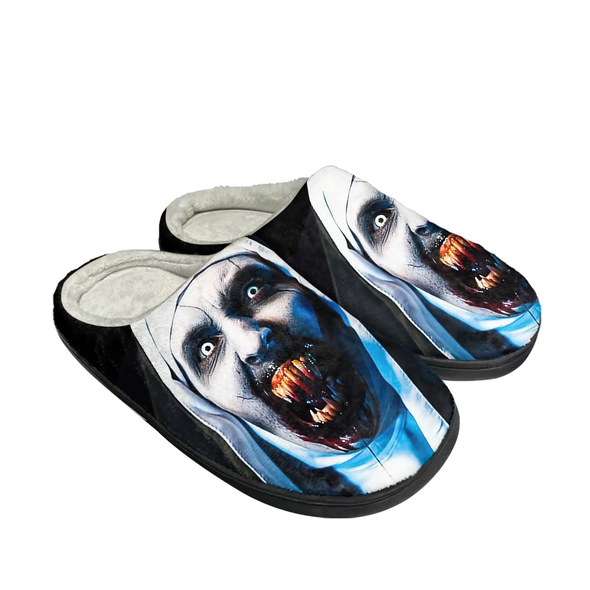 Movie The Nun series Home Cotton Slippers Mens Womens Plush Bedroom Casual Keep Warm Shoes Thermal Slipper Customized DIY Shoe