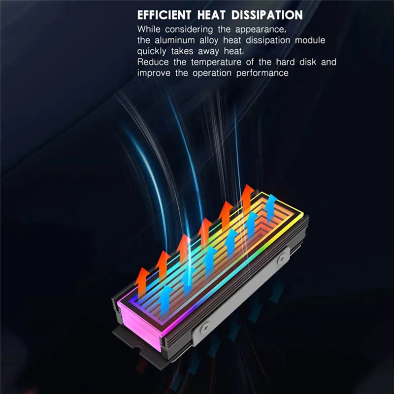 AC56-M.2 ARGB Radiator Komputer 2280 SSD M2 Radiator PC RGB M.2 Nvme Pendingin Heatsink Efek Endless Abyss