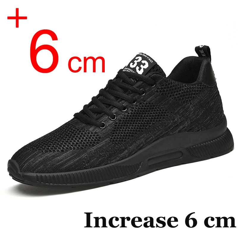 

Men Elevator Shoes Invisible Sneakers Summer Mesh Breathable Increase 6CM Heightening Shoes Man Casual Sport Shoes