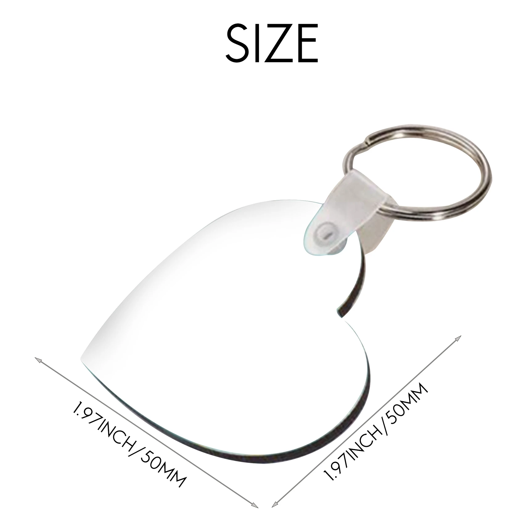 ABRI-35PCS Heart Blank Board Keyring Keychain Printing Keyrings DIY Sublimation Key Chains Accessories(Double Sided)