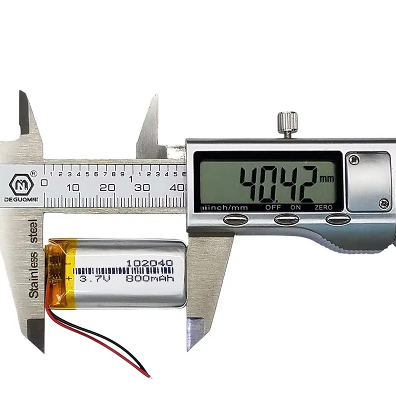 102040 3.7V 800mAh Rechargeable Li-Polymer Cell High Density Power Supply for Medical Wearable Electronics 102050 102055 102530