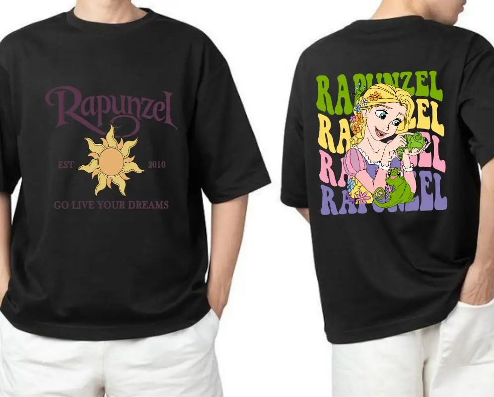 

Двусторонняя рубашка принцессы Рапунцель, рубашка принцессы Рапунцель, акварельная рубашка принцессы Рапунцель, футболка принцессы Диснея