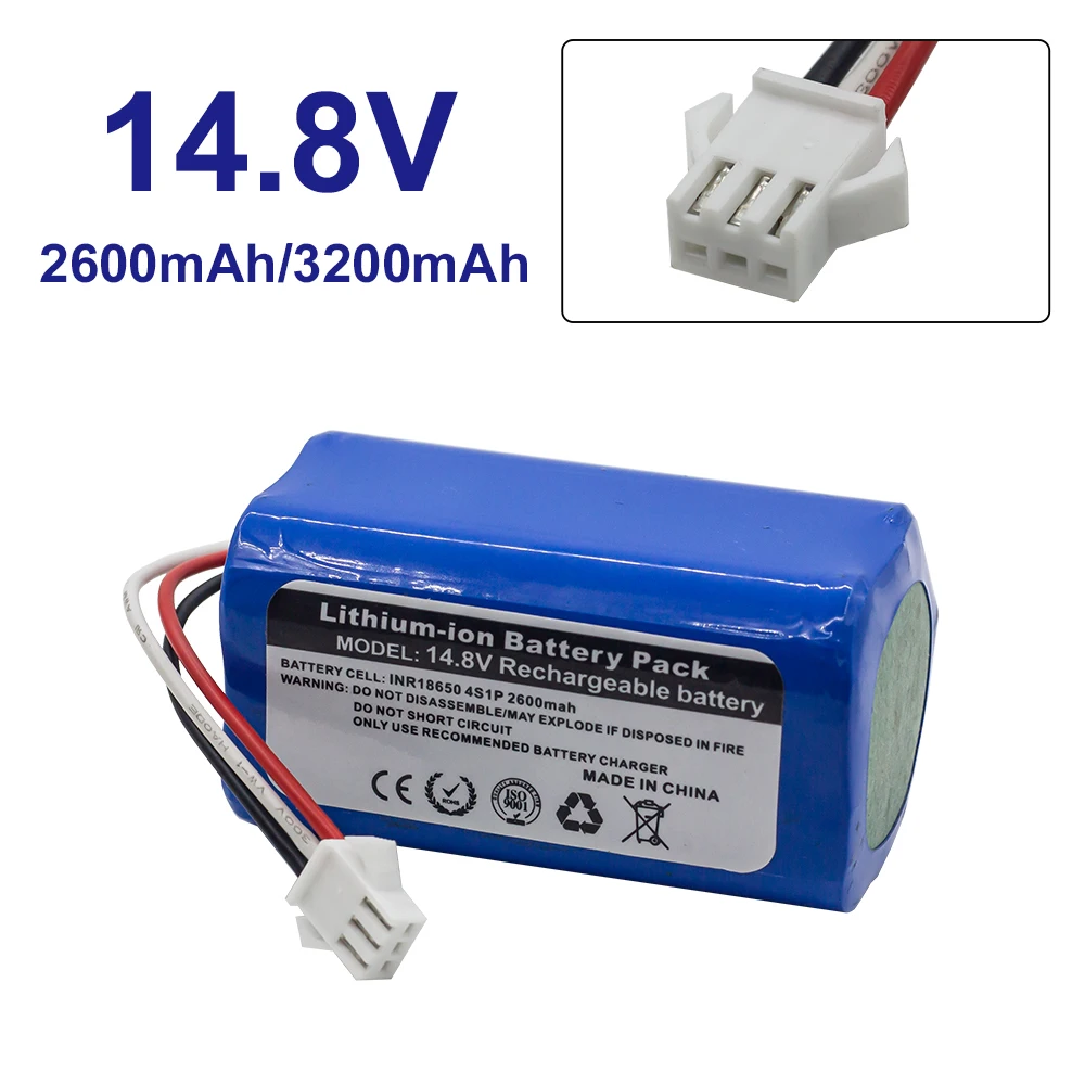 

High quility Rechargeable 14.4V/14.8V 2600mAh/3200mAH Li-ion Battery for NEATSVOR robot vacuum cleaner accessories parts V392