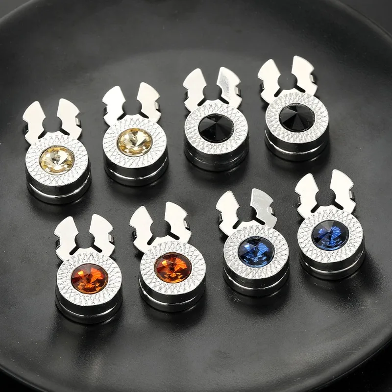 Trendy Runde Manschettenknöpfe Legierung Strass Anzug Hemd Knopf Abdeckungen Hochzeit Business Manschettenknöpfe Dekoration Kleidung Zubehör