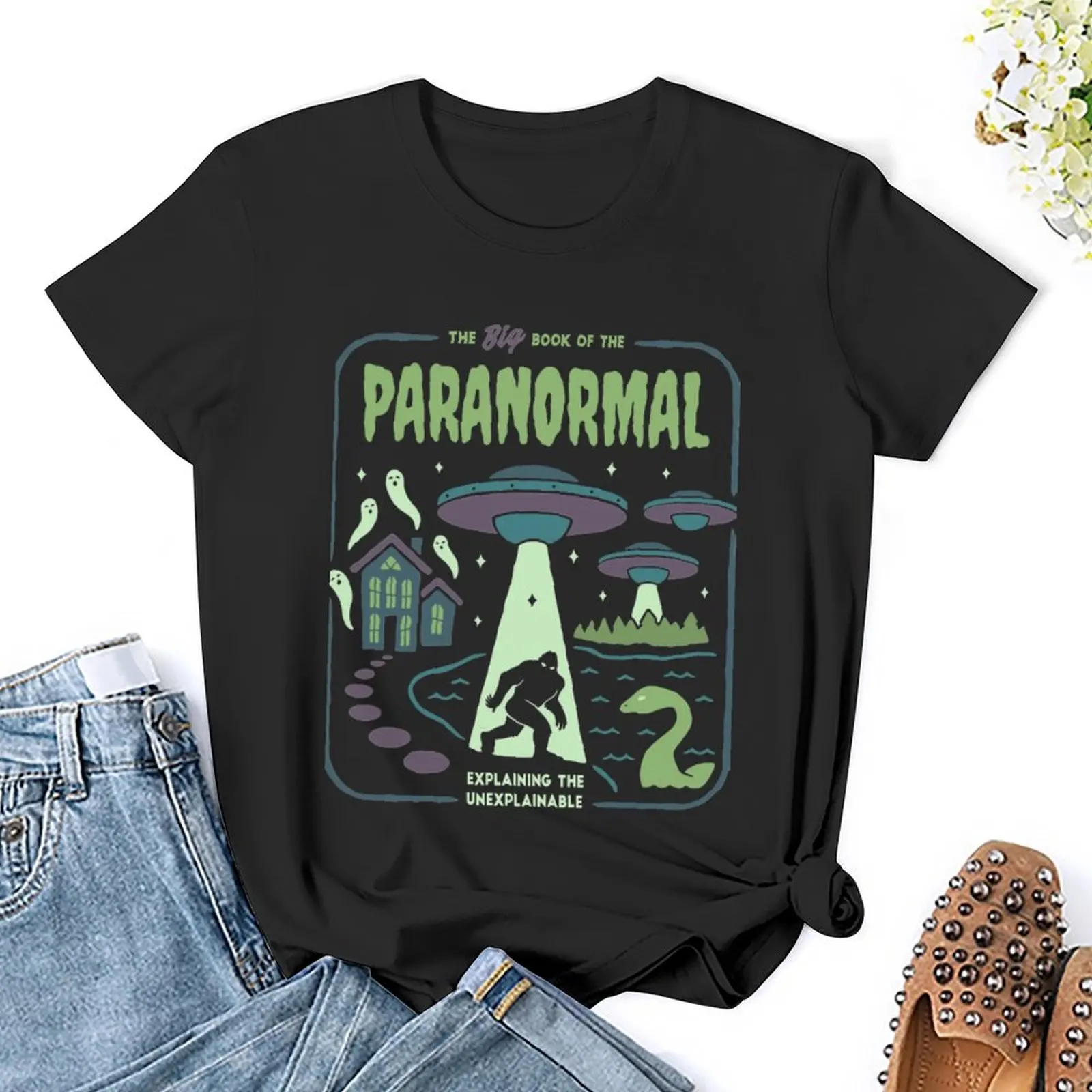 The Big Book of the Paranormal Explaining The Unexplainable T-Shirt graphics summer top t shirts for Womens