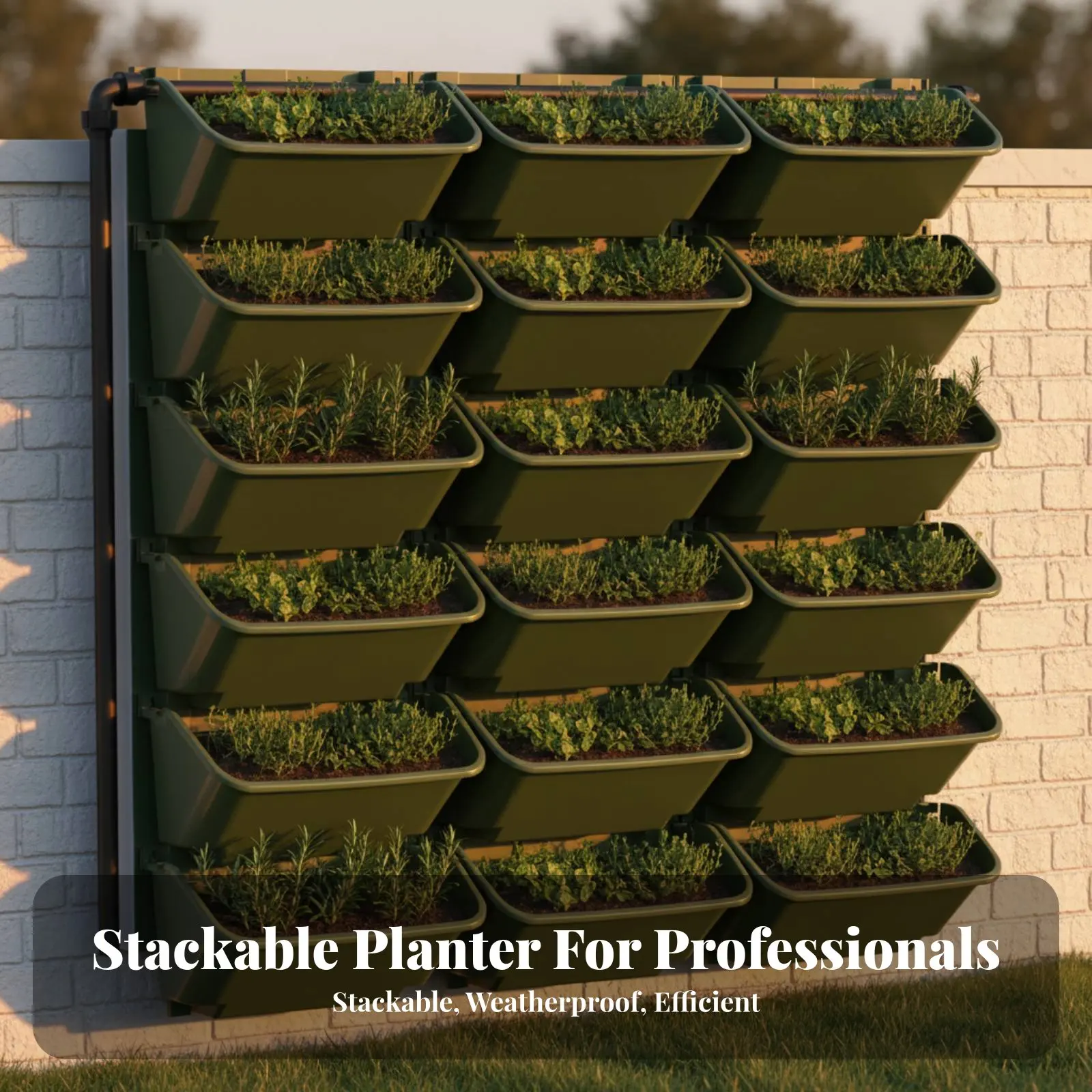 Upright Planting Box, Resin Flower Pot, Outdoor Slope Protection, Stackable Wall Planter, Hanging Barrier Container