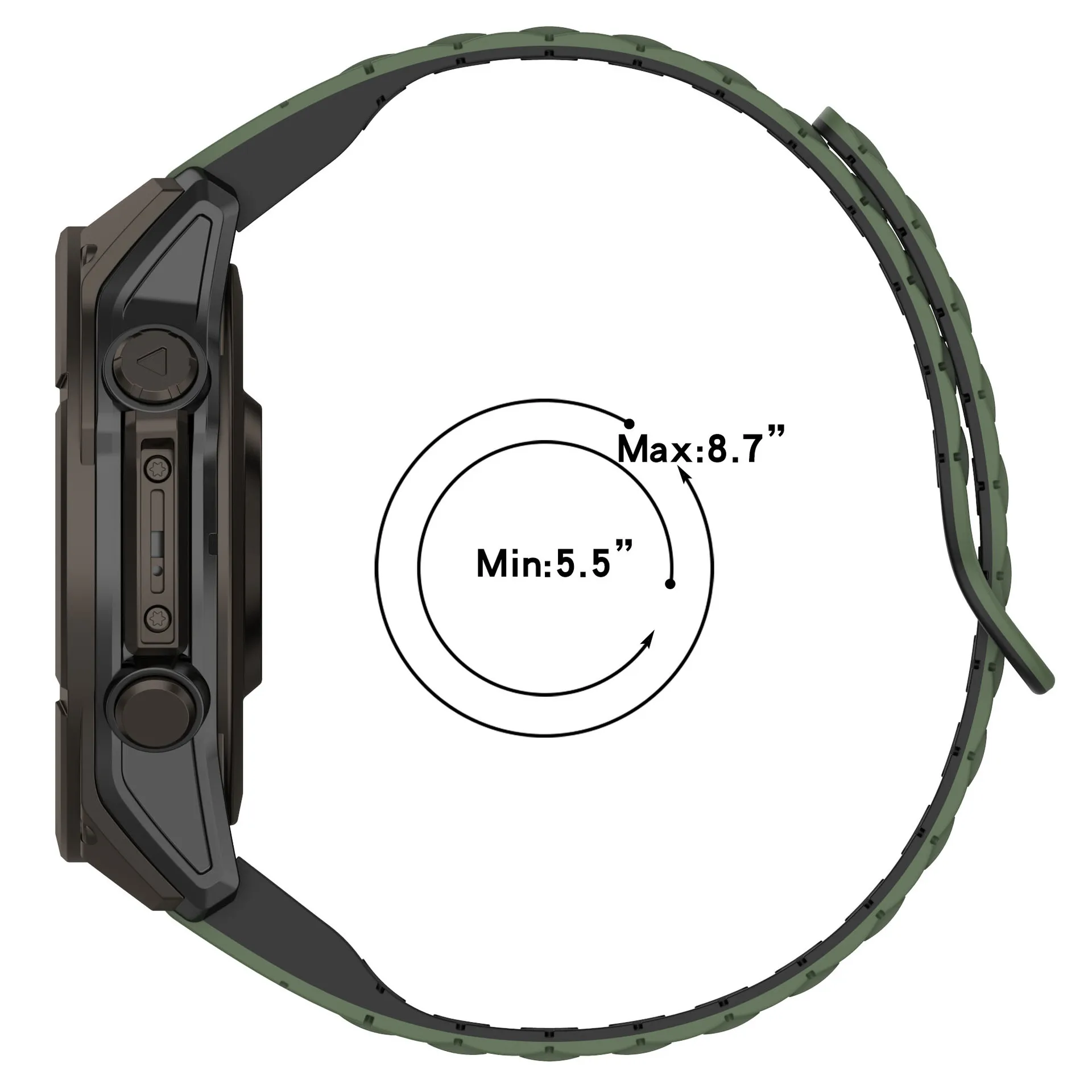 Kompatibel mit Garmin Fenix 8 7X 7 7S Silikon-Magnetarmband Fenix 5X 5S Plus 3HR Armband 20 mm 22 mm 26 mm QuickFit – Detail 2