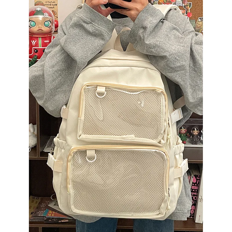 Japanese Kawaii Itabag Women New 2026 Transparent Backpack Women Large Capacity Ita Backpack School Bags for College Student JK
