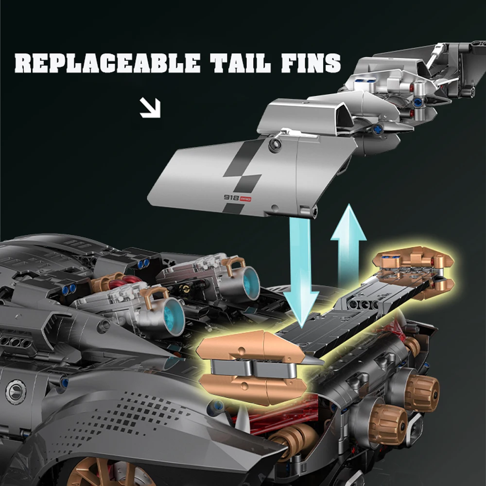 1:8 Formaat High-Tech 918 Sportwagen Model Bouwstenen Technische Bakstenen Grote Rc Auto Bureau Decoratie Montage Speelgoed Voor Kinderen Cadeau