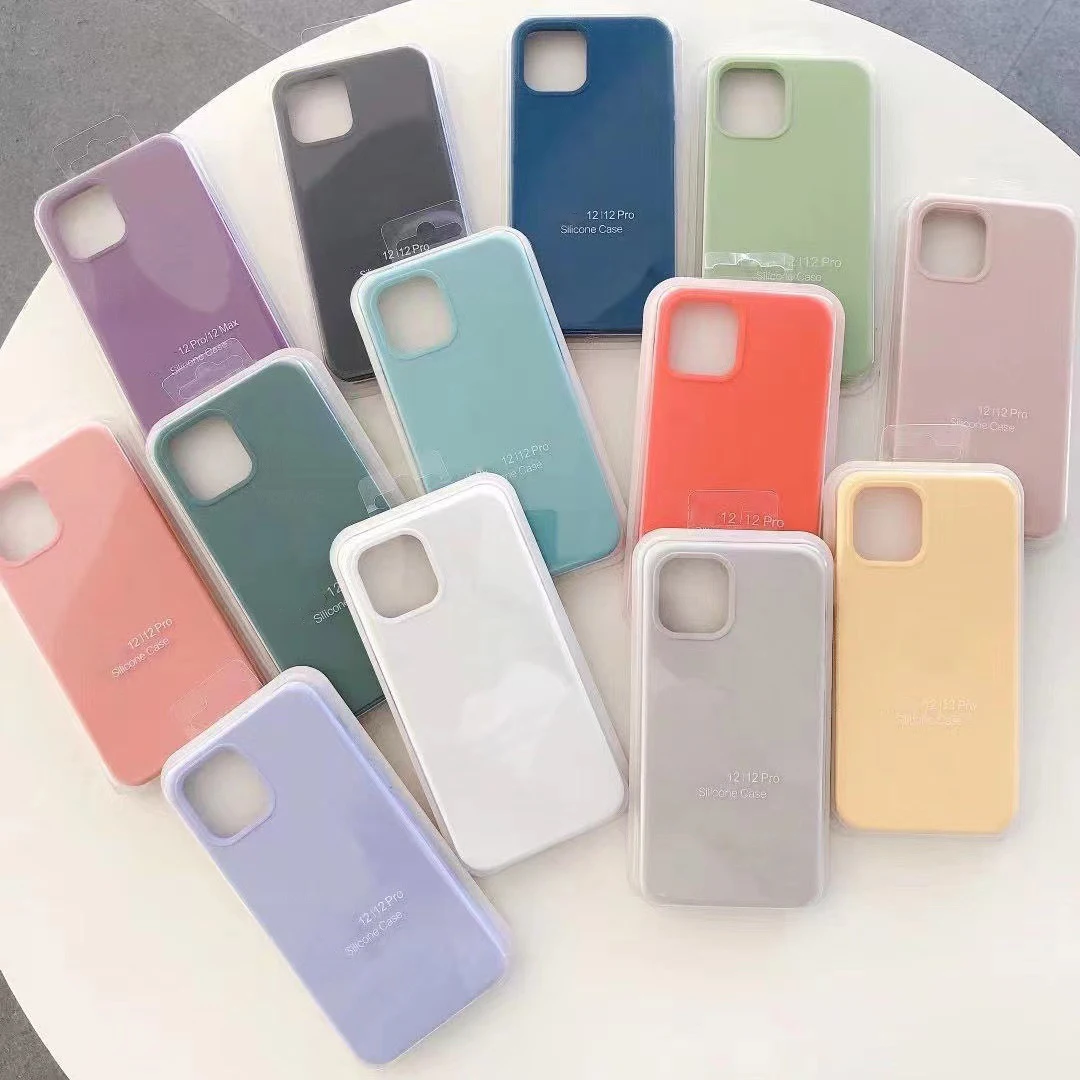 Luksusowe etui z płynnego silikonu Candy Colorful do iPhone'a 15 14 Plus 13 Pro 12 mini 11 Pro MAX Miękki, gładki, matowy pokrowiec na telefon — zdjęcie produktu 2