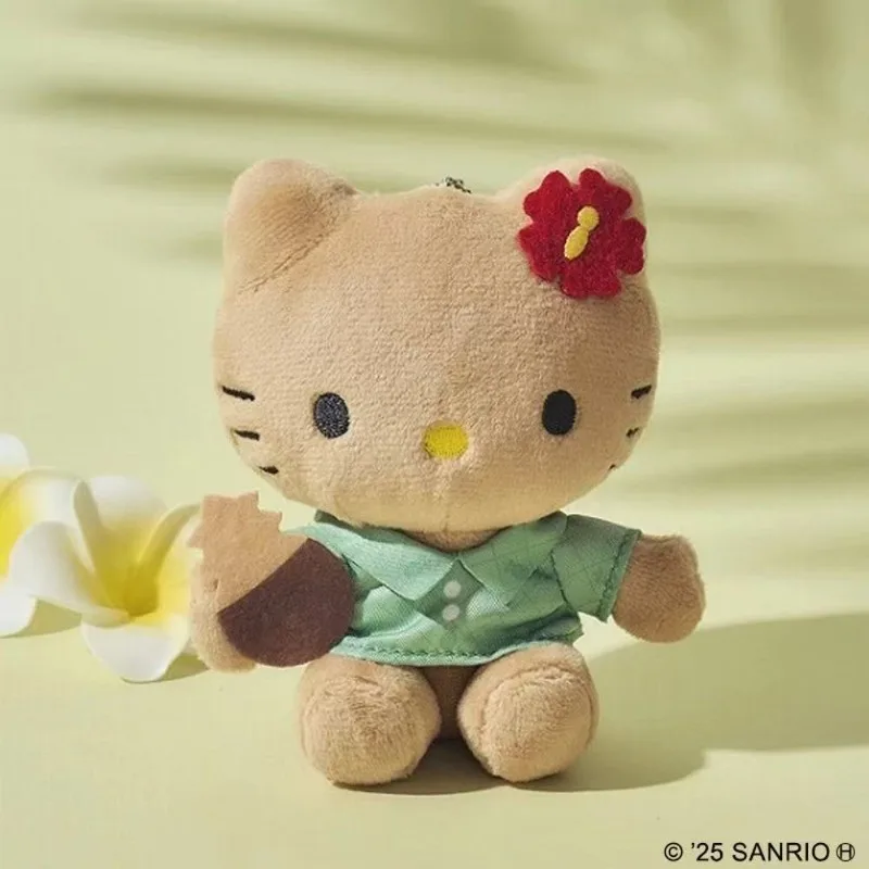 

New Hawaiian Honlulu Cookie Company Hellokittys Black Leather Plush Doll Pineapple Cookie Girl Bag Pendant Cartoon Keychain Gift