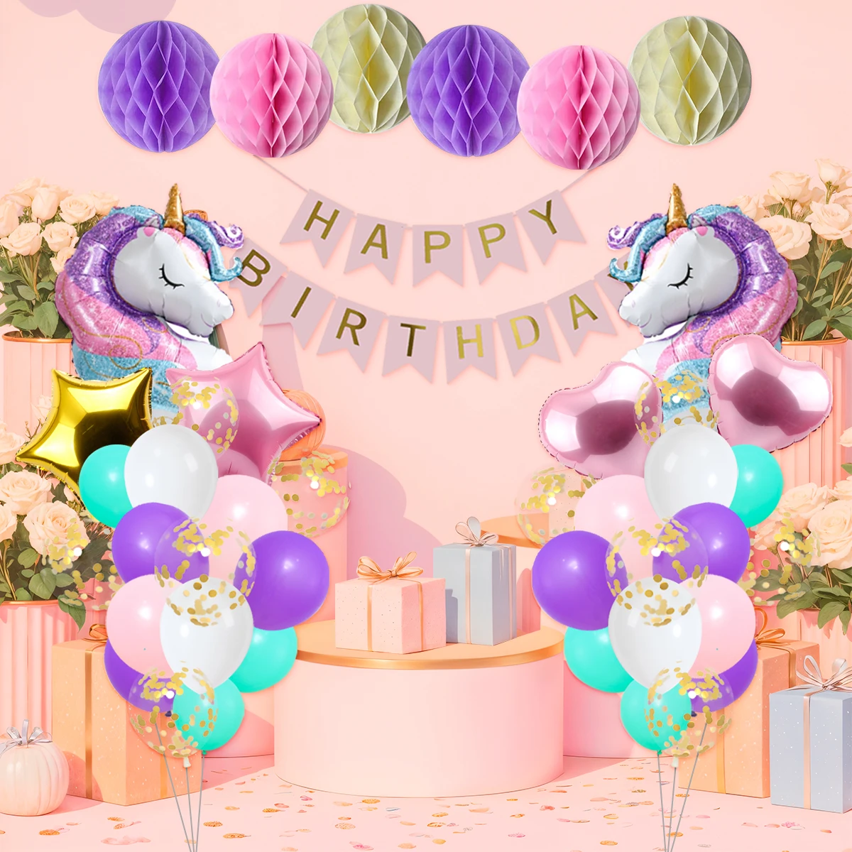 Stoviglie usa e getta con unicorno arcobaleno Decorazioni per feste di buon primo compleanno Bomboniere per bambini Regali Unicorno Baby Shower Forniture per ragazze