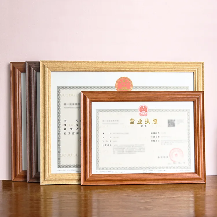 Wooden Photo Frame 7 Inch 8 Inch 10 Inch Tabletop A4 Certificate Frame A3 Studio Poster Frame Bulk Artificial Board