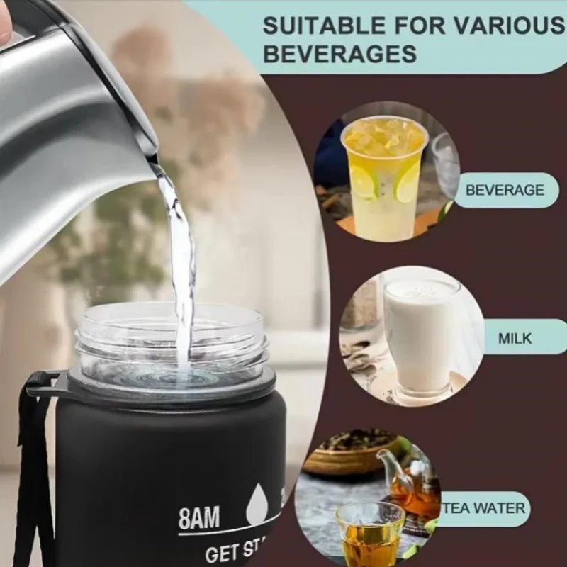 800ml Sports Water Bottle with Time-Tracking Straw Leak Proof Locking Flip Cover for Easy Carry Ideal for Outdoor Adventures