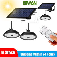 Double Head Solar Led Lamp Outdoors Garden 4 Modes Adjustable Waterproof Upgraded Solar Pendant Light Indoor Dimmable Chandelier