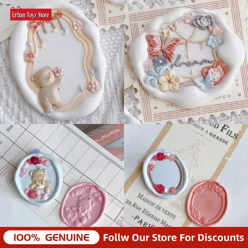 Fire Seal Wax Stamp Cute Bear Afternoon Tea Series Embossed Brass Head For Diy Envelope Invitation Card Craft Decoration Gift