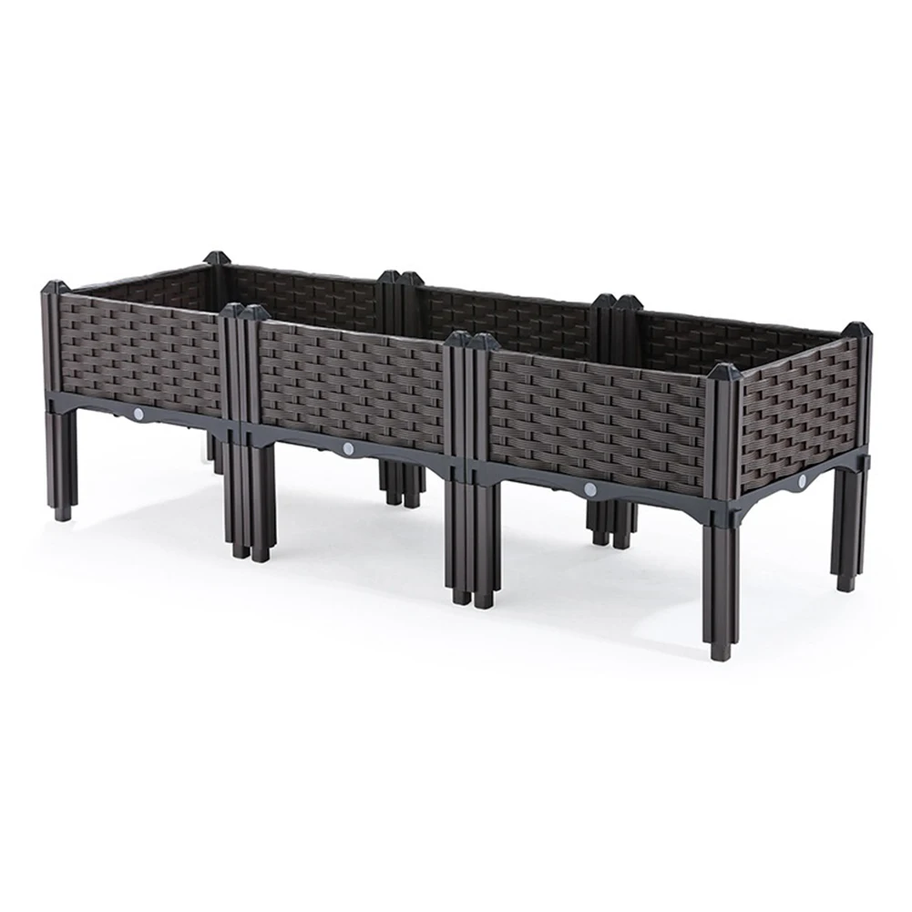 Plastic Raised Garden Bed with Legs Raised Planter Box Elevated Planting Container for Gardening Vegetables Fruits Flowers Herbs