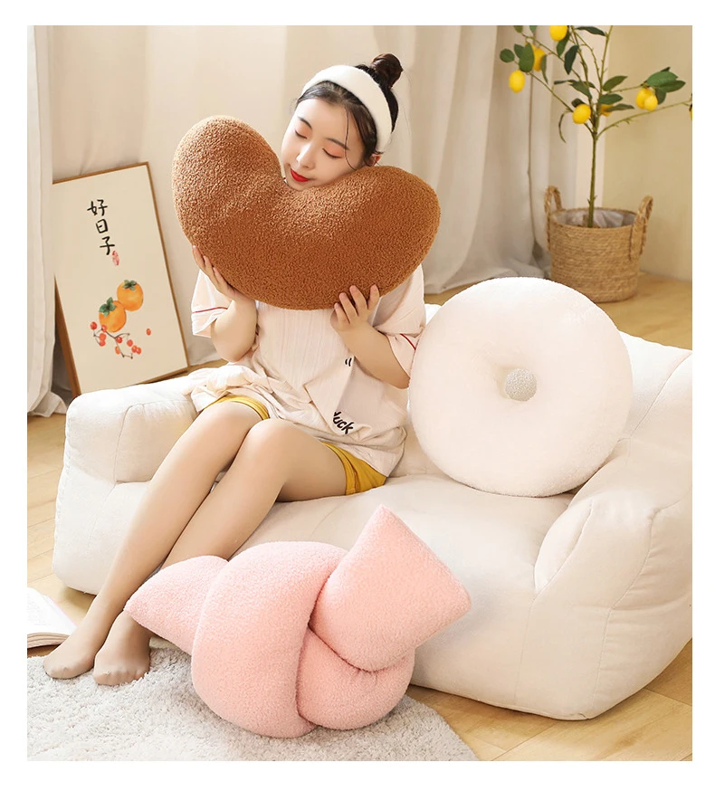 Cuscino A Forma Di Fiore Morbido - Decorazione Per Divano, Letto E Soggiorno - Grigio Blu, 38 Cm - Peluche Di Coniglio