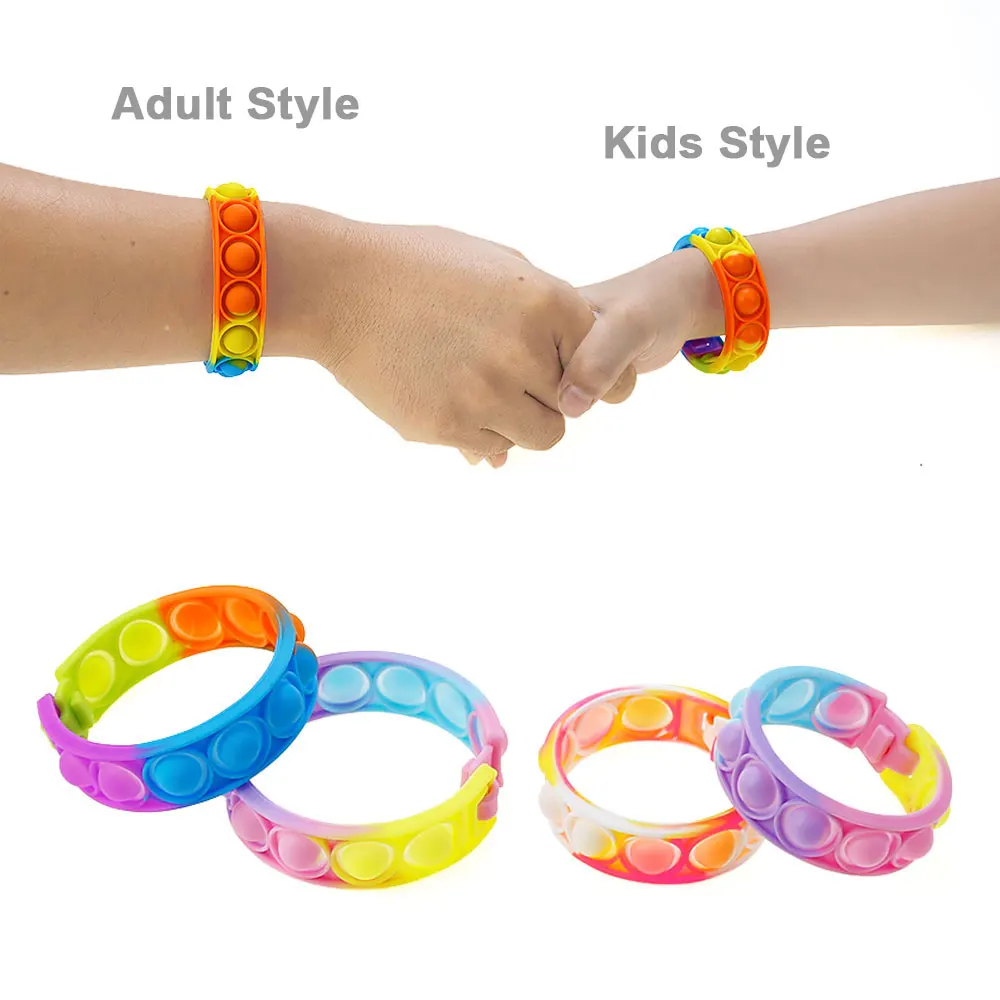 Silicone World Pops Bubble Decompression Bracelet Stress Relief Toy Anti Stress Relief Colorful Silicone Bracelet Adult Kids Toy