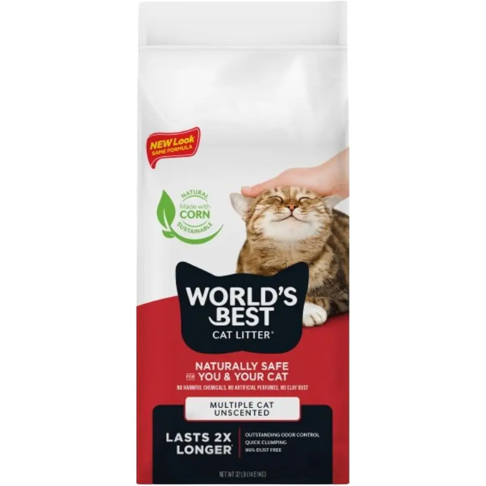 

Multiple Cat Unscented, 32-Pounds - Natural Ingredients, Quick Clumping, lushable, 99% Dust ree & Made in USA - Long-Lasting Odo